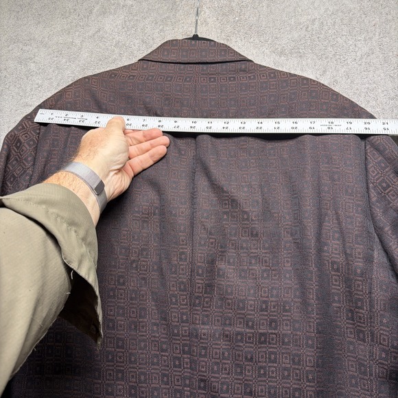 Versace Suit Brown Geometric Linen Blend Classic Fit Italian Two‎ Piece 42R - Picture 9 of 16